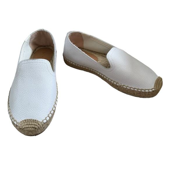 Soludos Upper White Leather Espadrilles Size 6 - Picture 6 of 11